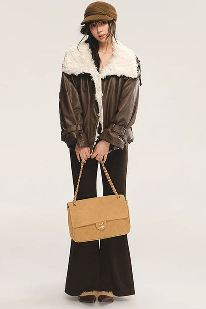 High-Waisted Slim-Fit Flared Pants