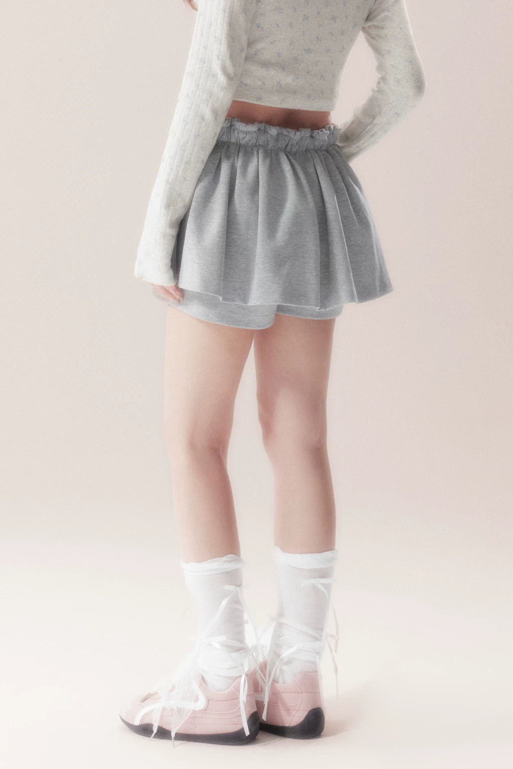 Drawstring Puffy Layered-Look Skirt