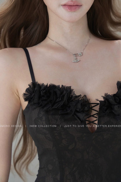 Lace Mesh Floral Dress