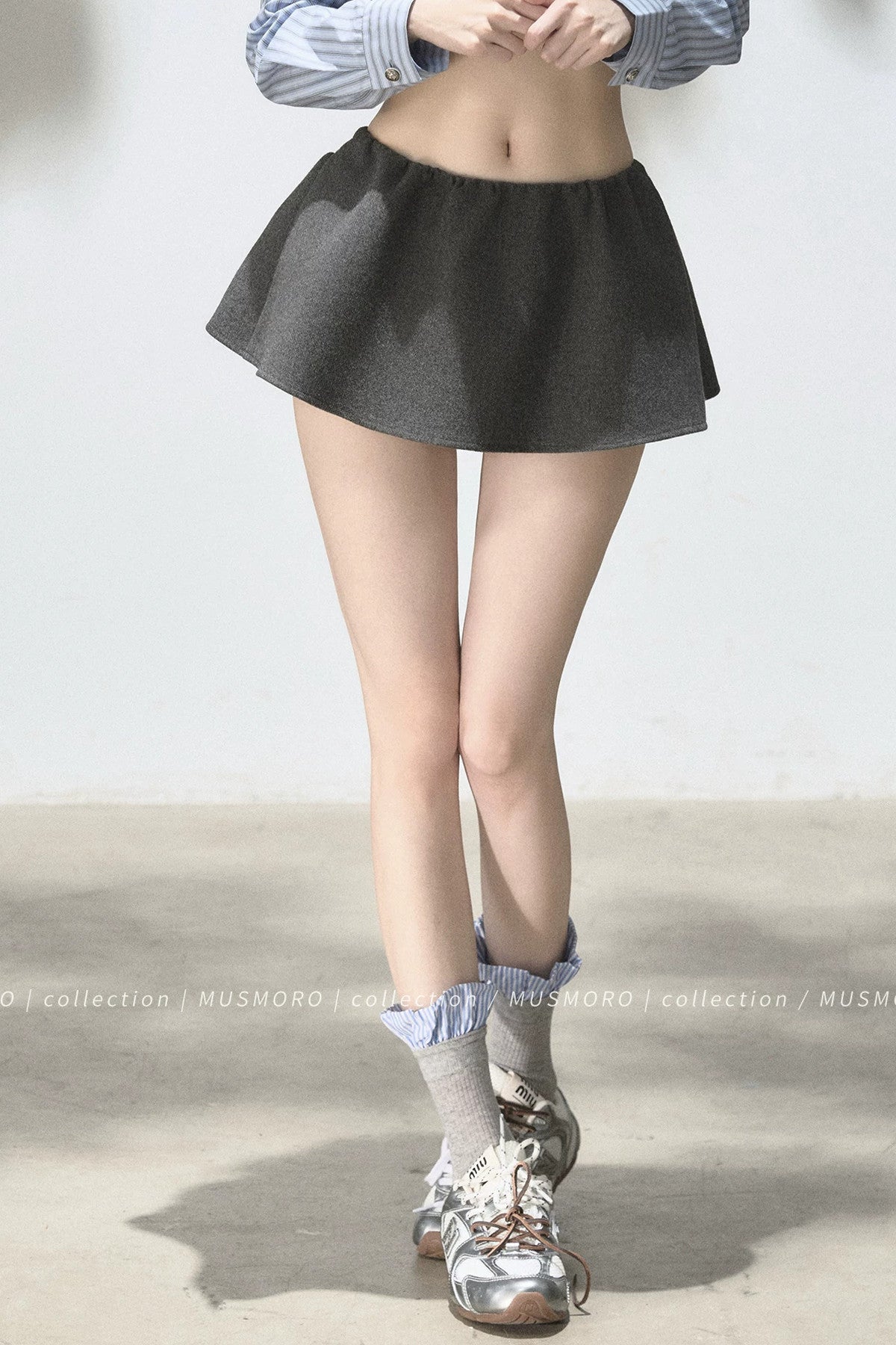 Elastic Waist A-Line Skirt