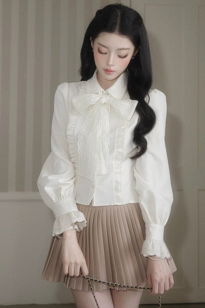 Vintage Pleated High Waist A-Line Skirt