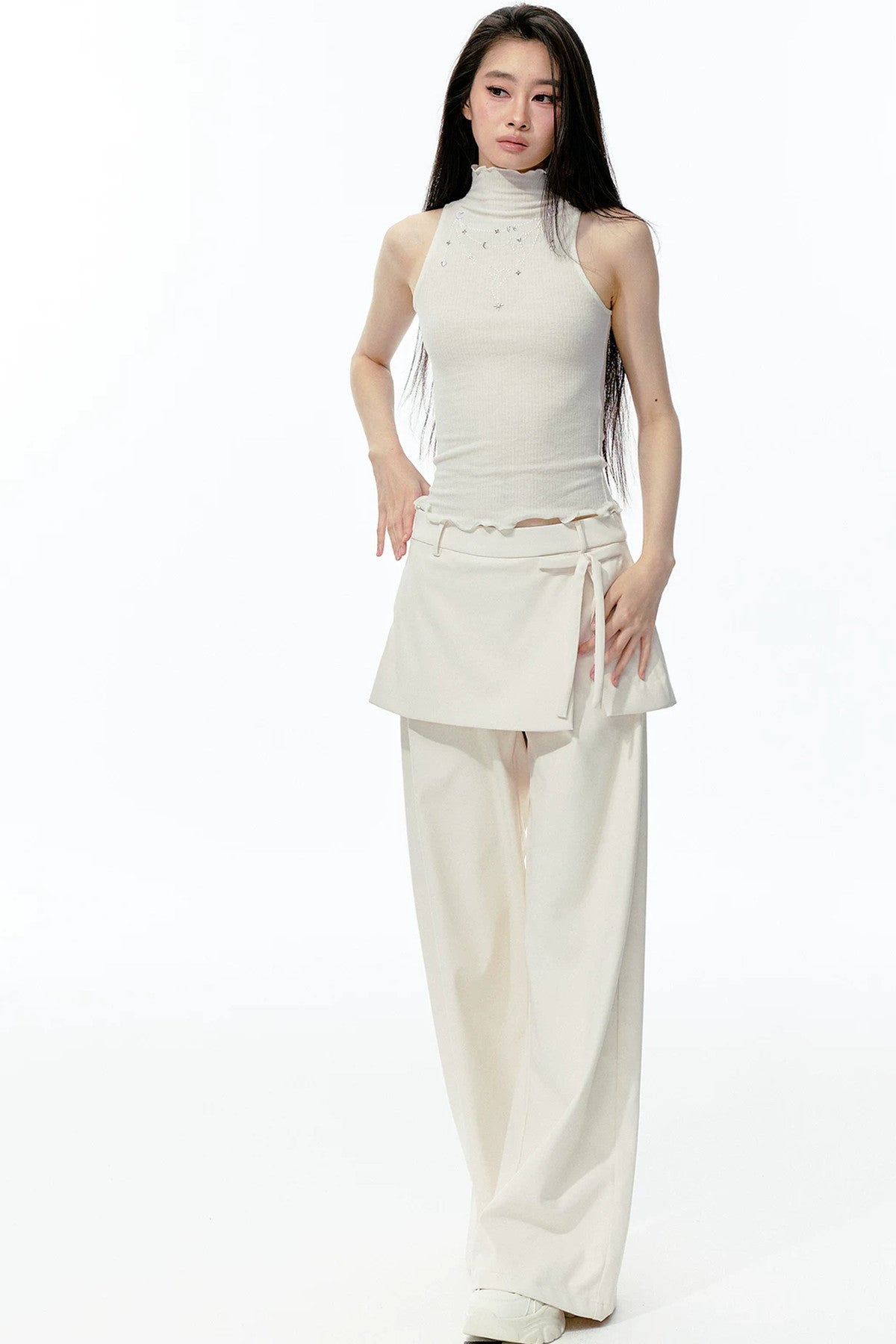 Matte Soft Faux Leather Bow Pants