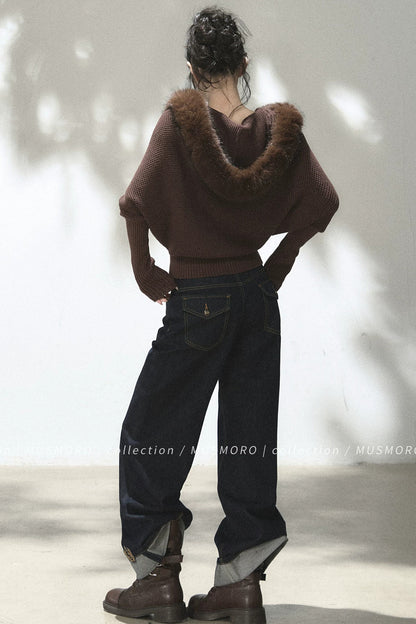 3D Twist Knit Hooded Cardigan