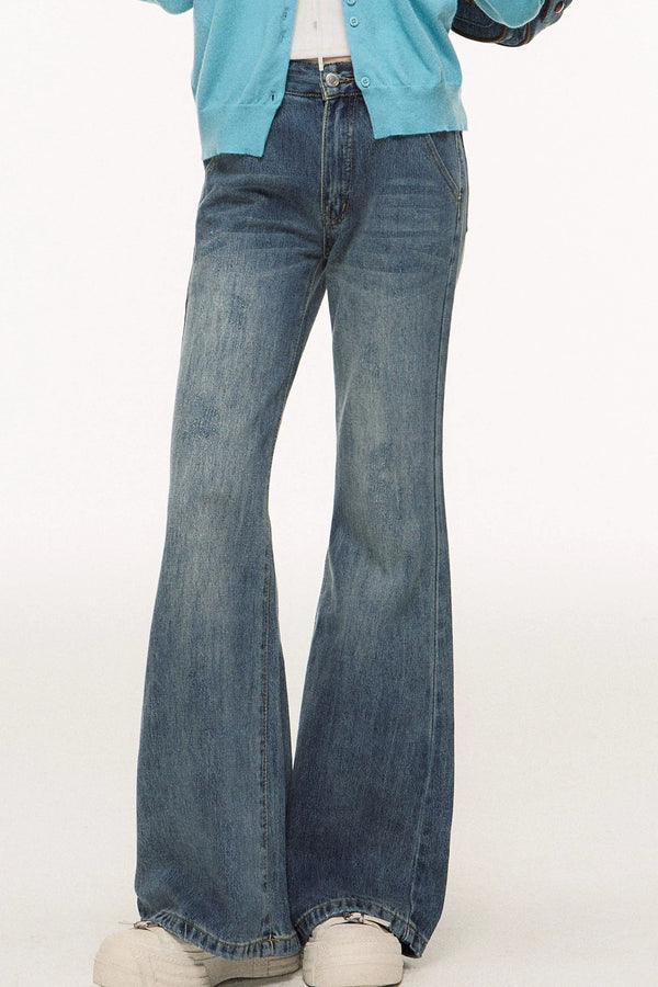 High-End Denim Wide-Leg Pants