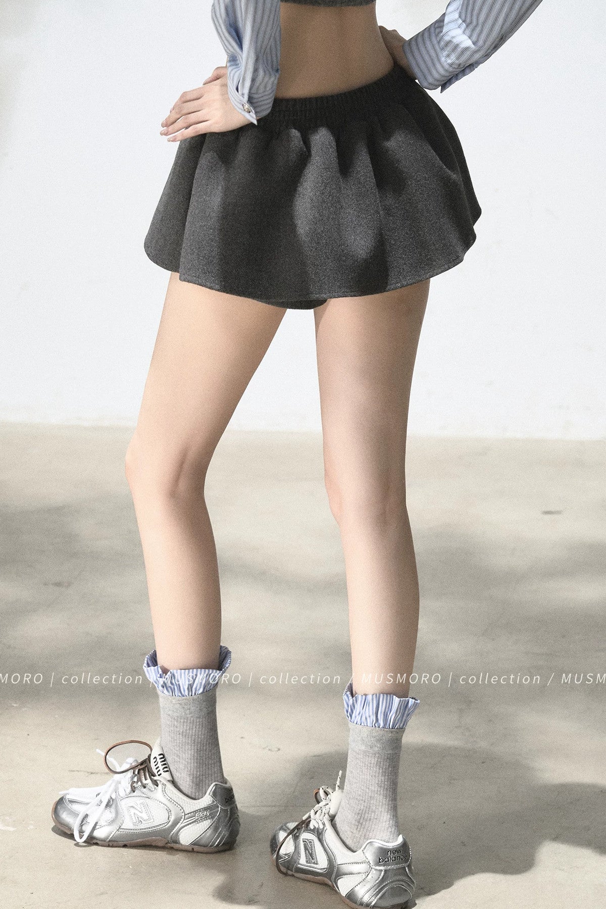 Elastic Waist A-Line Skirt