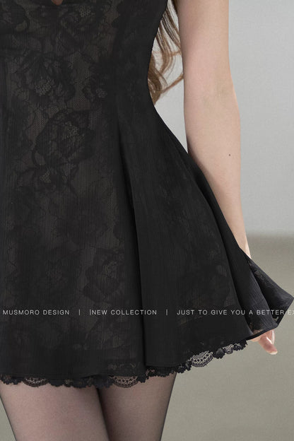 Lace Mesh Floral Dress