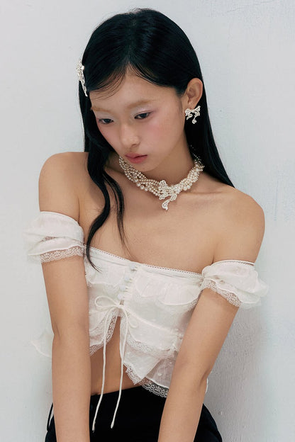 Lace Series Cut-Out Bow Earrings
