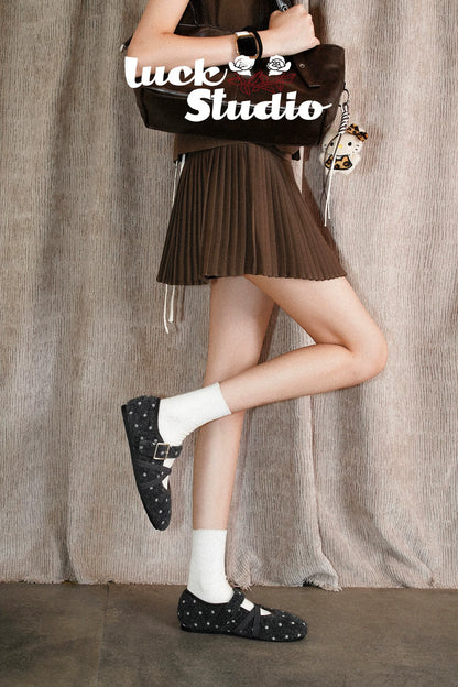 Round Toe Polka Dot Mary Jane Shoes