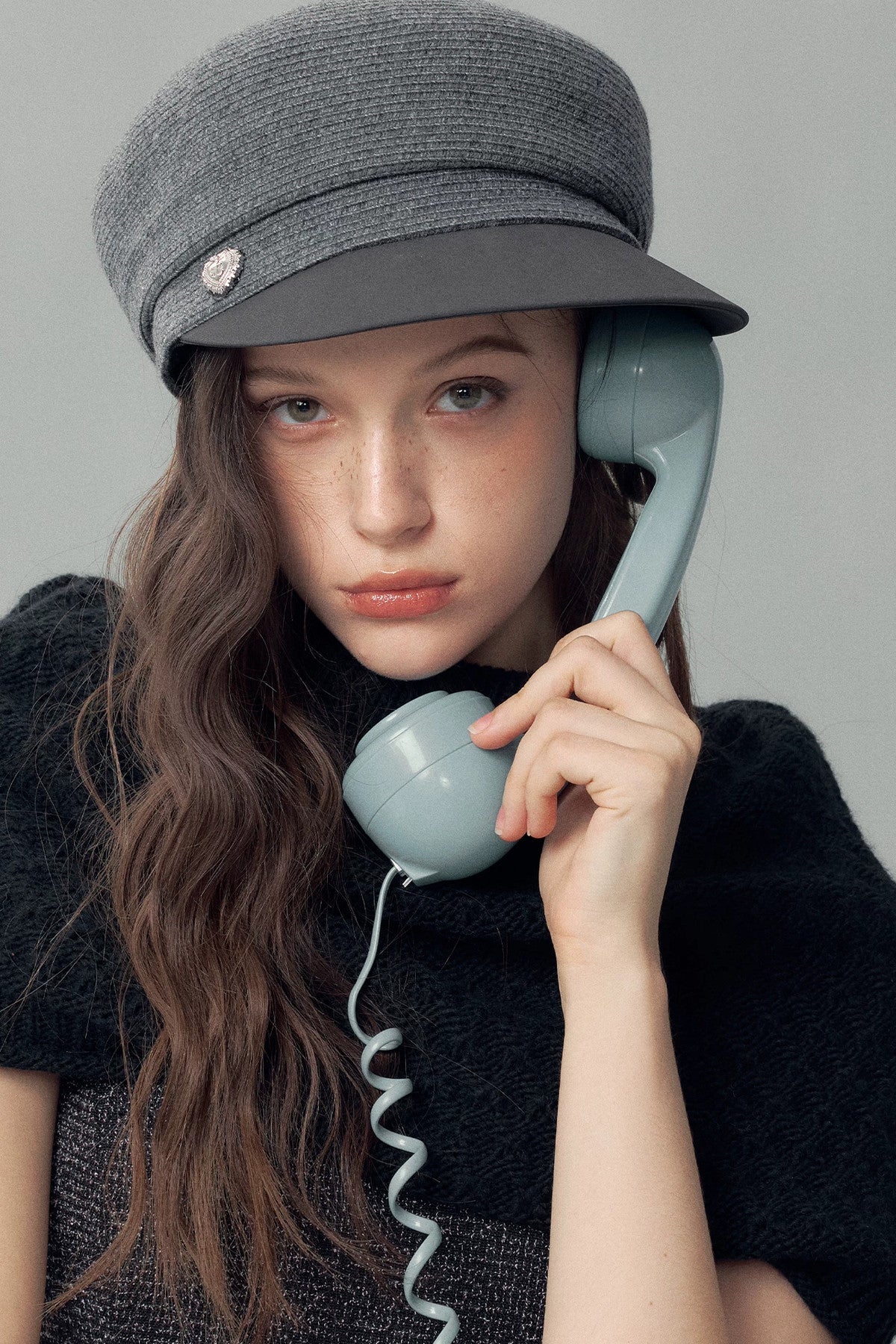 Asymmetrical Wide-Brimmed Leather Patchwork Newsboy Hat