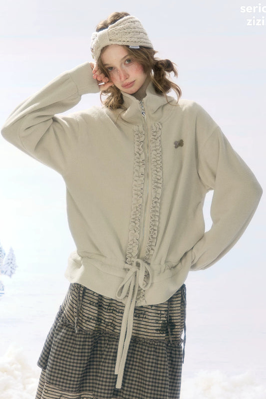 Gray Apricot Polar Fleece Jacket