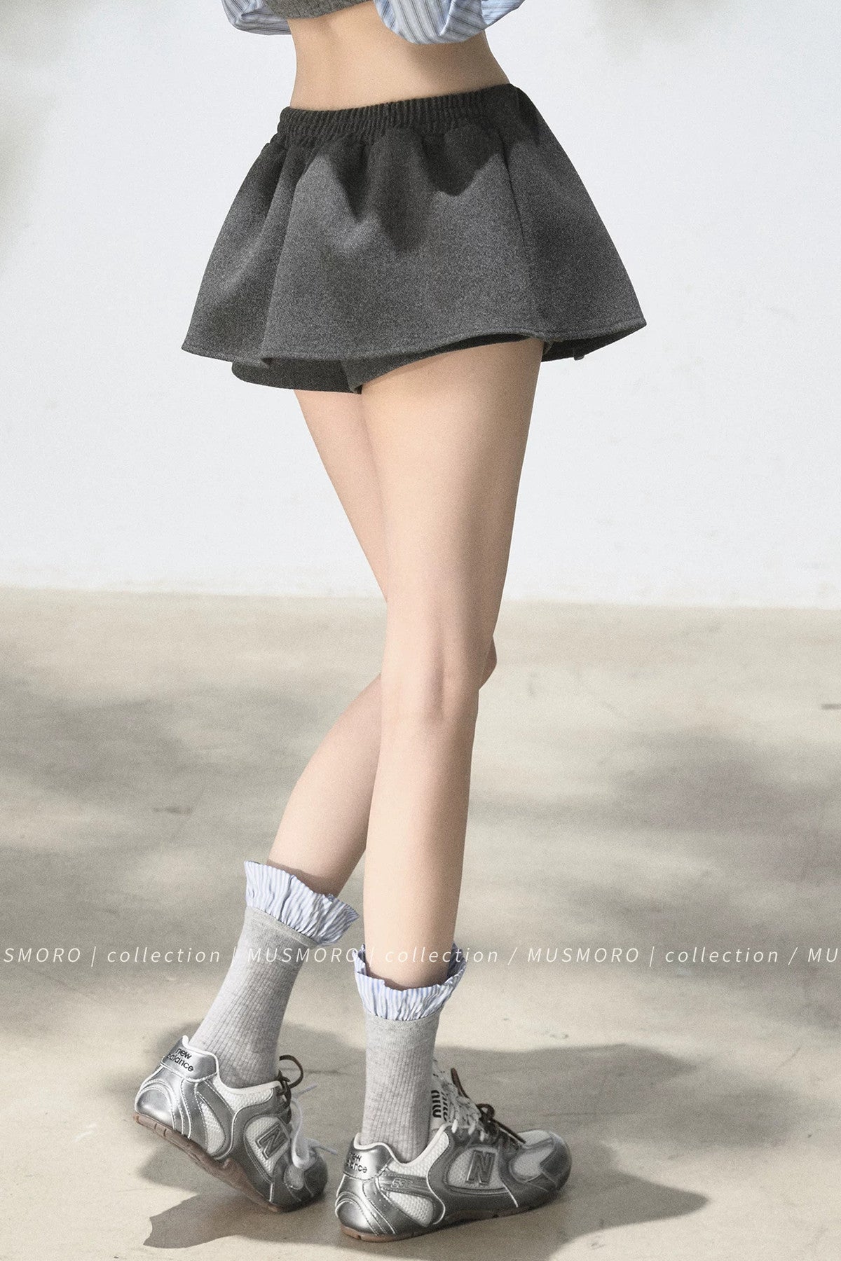 Elastic Waist A-Line Skirt