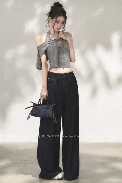 Grey Argyle Knit Cardigan With Camisole Set-Up
