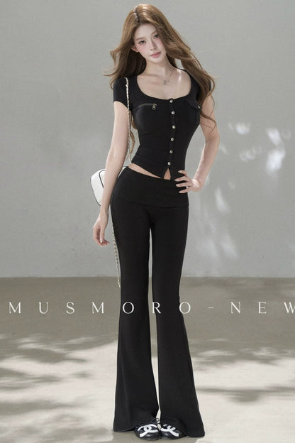 Knit Flared Enhancing Pants