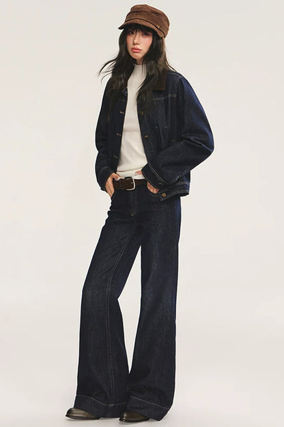 Low-Waisted Slim-Fit Flared Jeans
