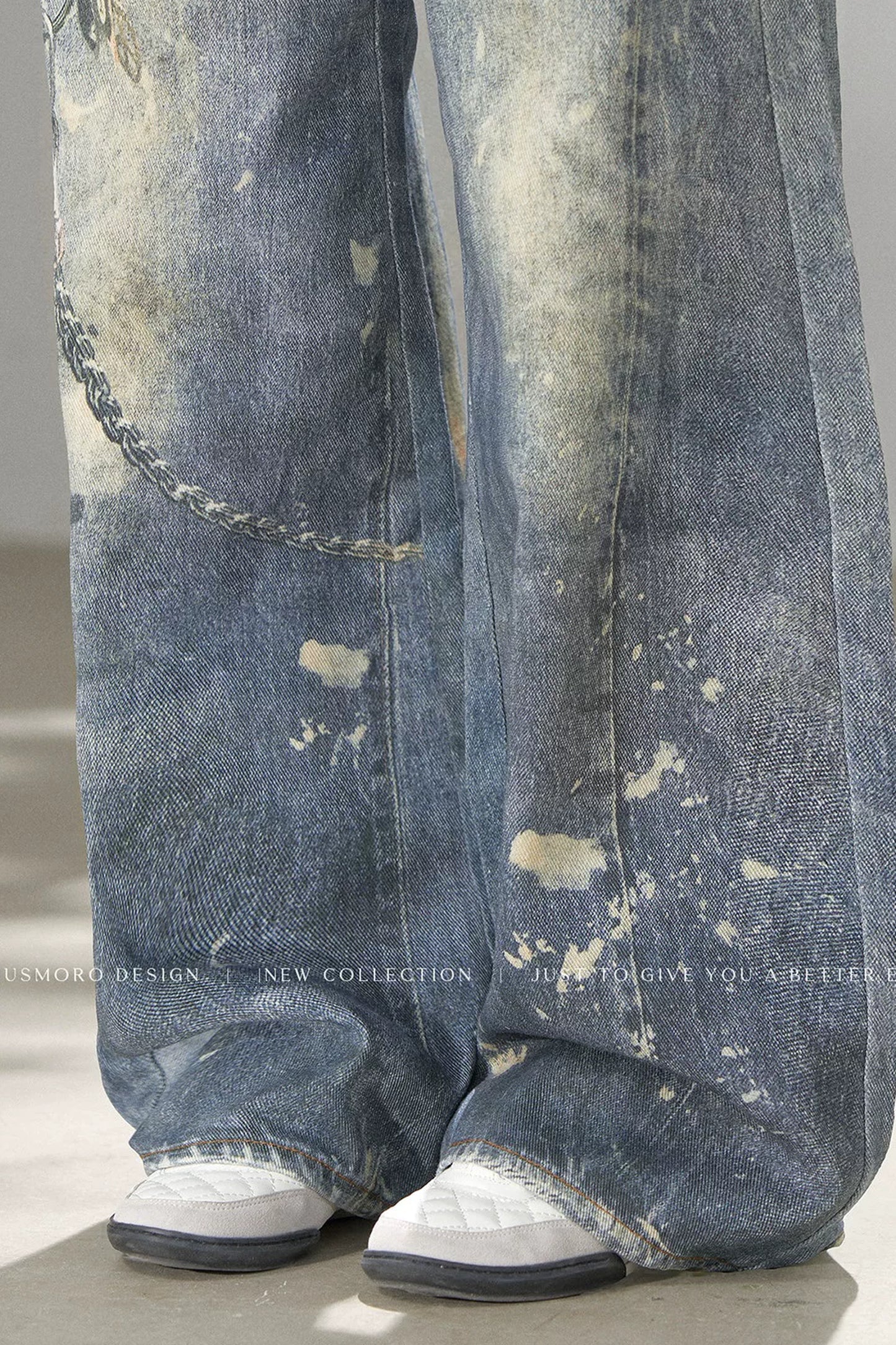 Punk Chain High-Waisted Jeans