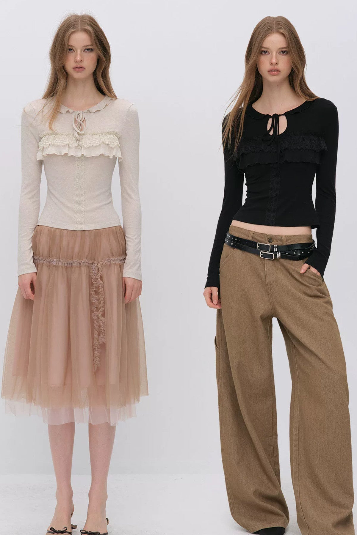 Lace-Up Hollow Lace T-Shirt