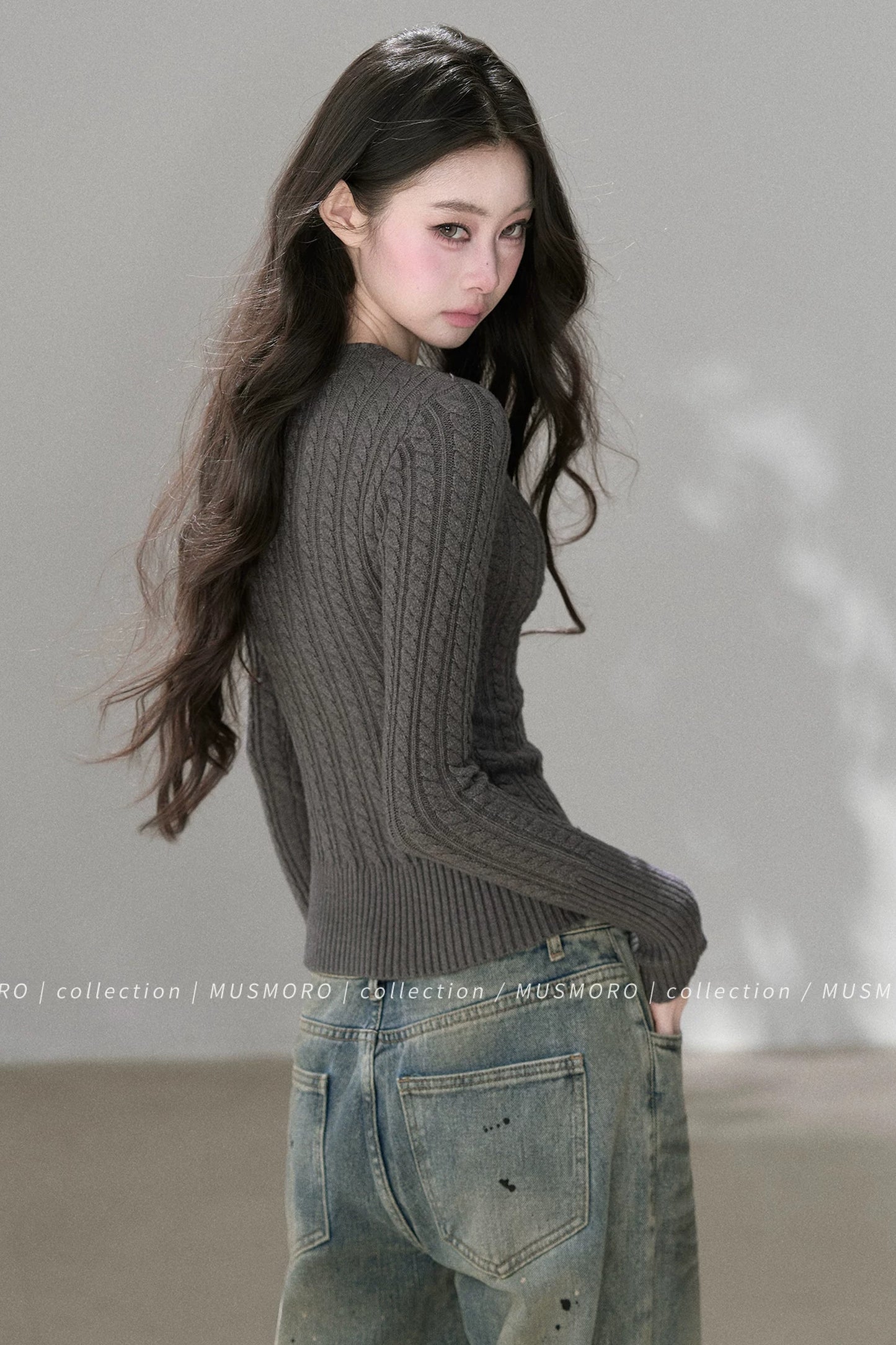High-Stretch Lace-Up Knit Top