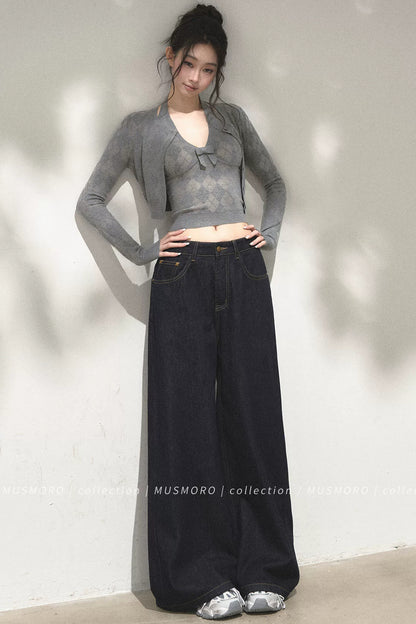 Grey Argyle Knit Cardigan With Camisole Set-Up