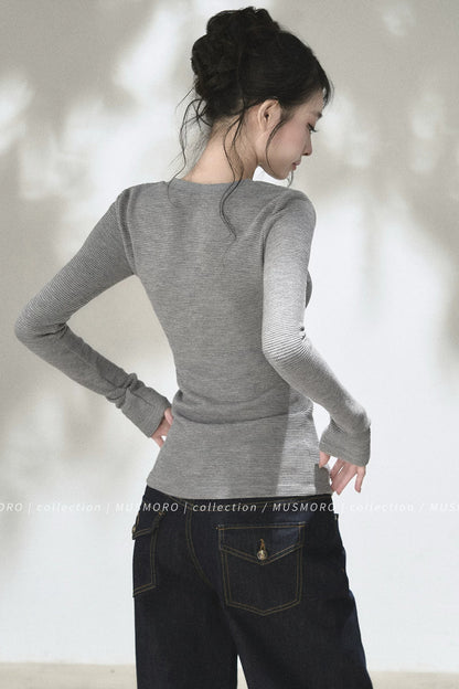 Embroidered Waffle Knit Top