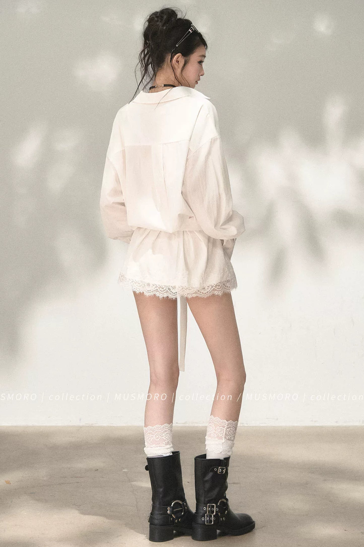 Eyelash Lace Shirt Dress