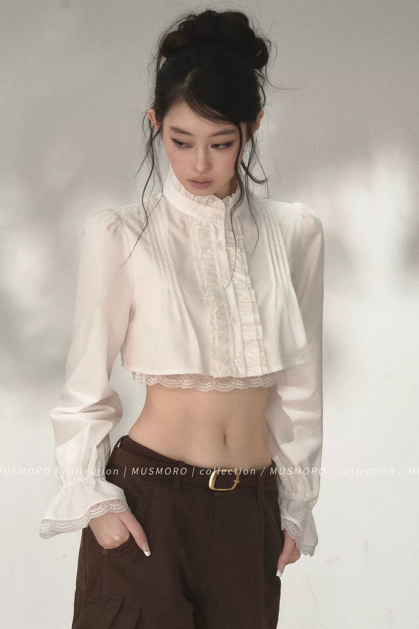Accordion Pleated Court Blouse