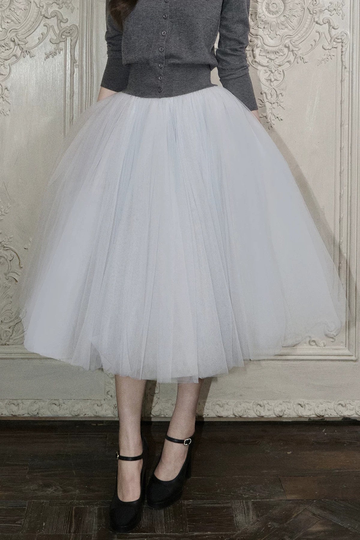 White Mesh Tutu Skirt