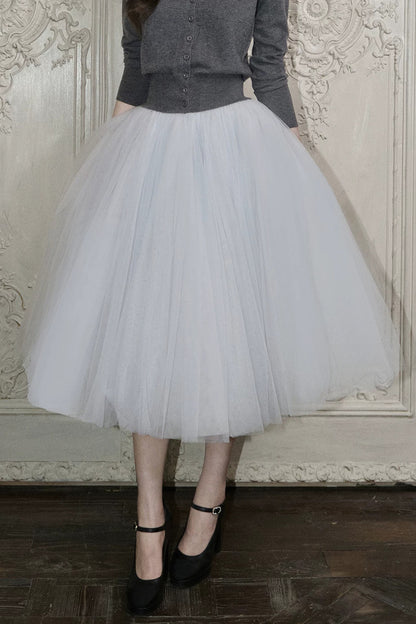White Mesh Tutu Skirt