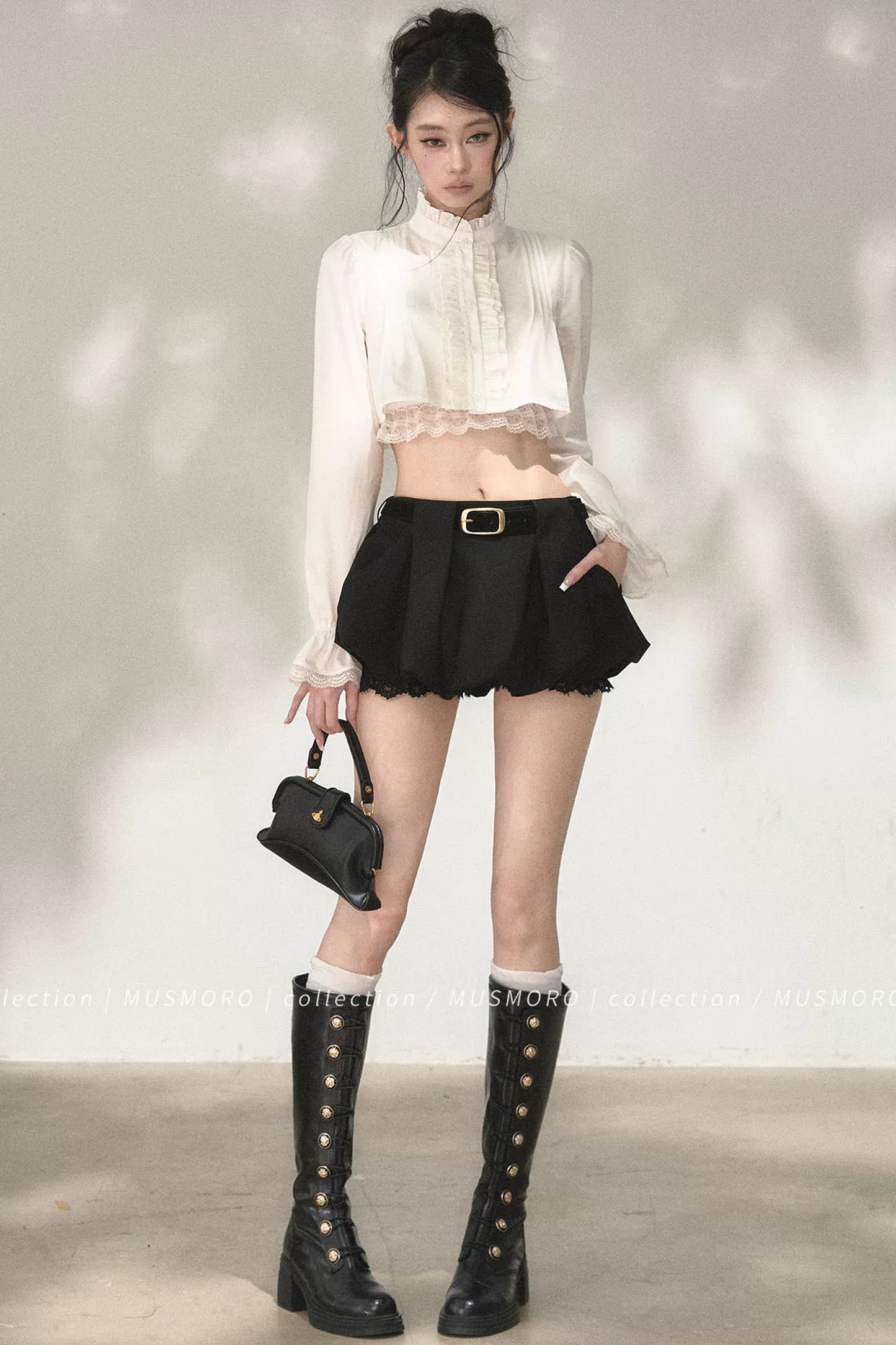 Accordion Pleated Court Blouse