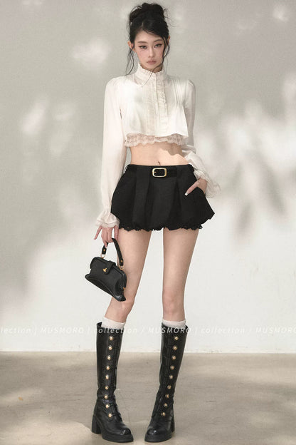 Accordion Pleated Court Blouse