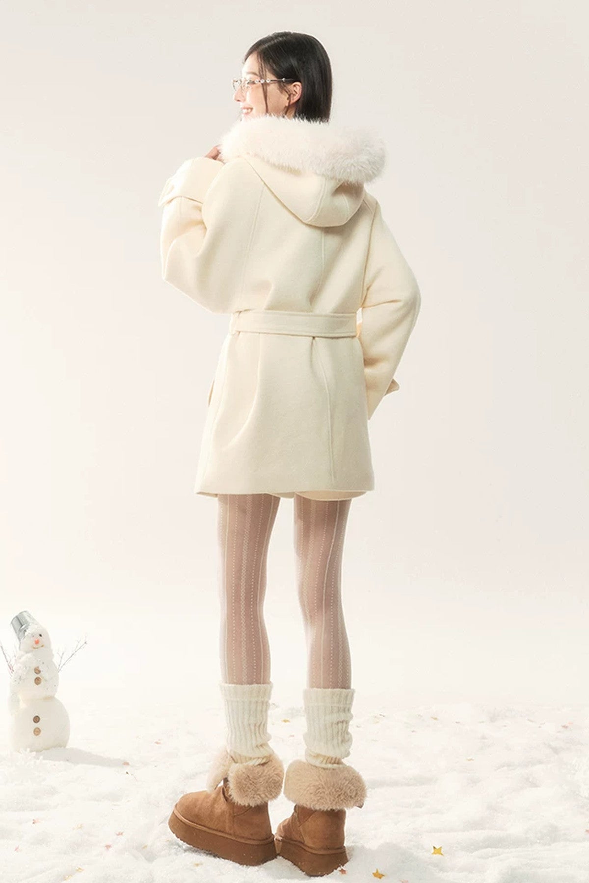 Woolen Hooded Jacket and Pants Set-Up