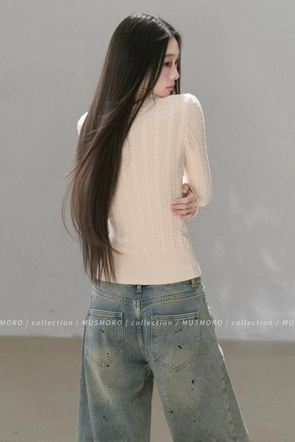 High-Stretch Lace-Up Knit Top