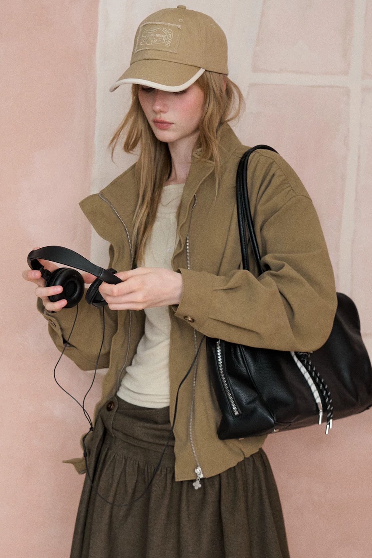 Color-Blocked Embroidered Baseball Cap