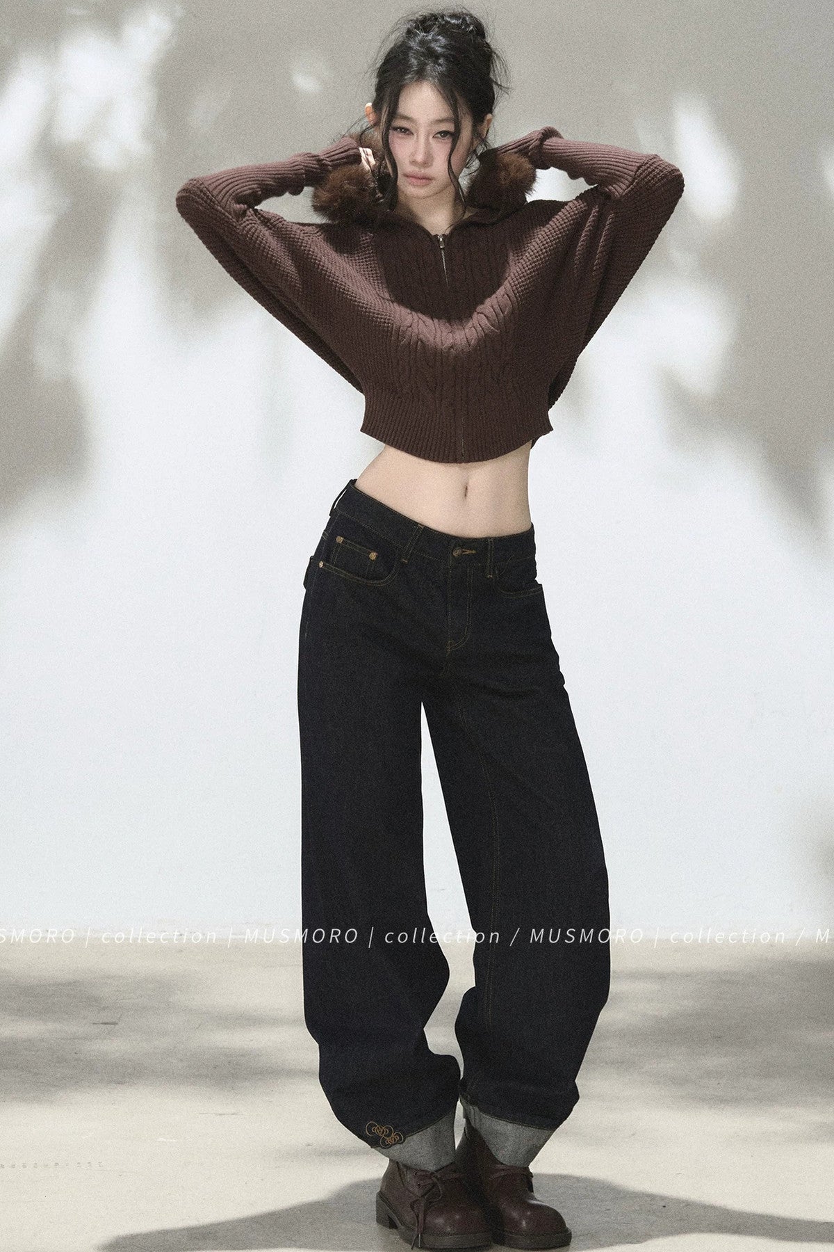 3D Twist Knit Hooded Cardigan