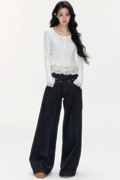 Low-Waist Wide-Leg Jeans