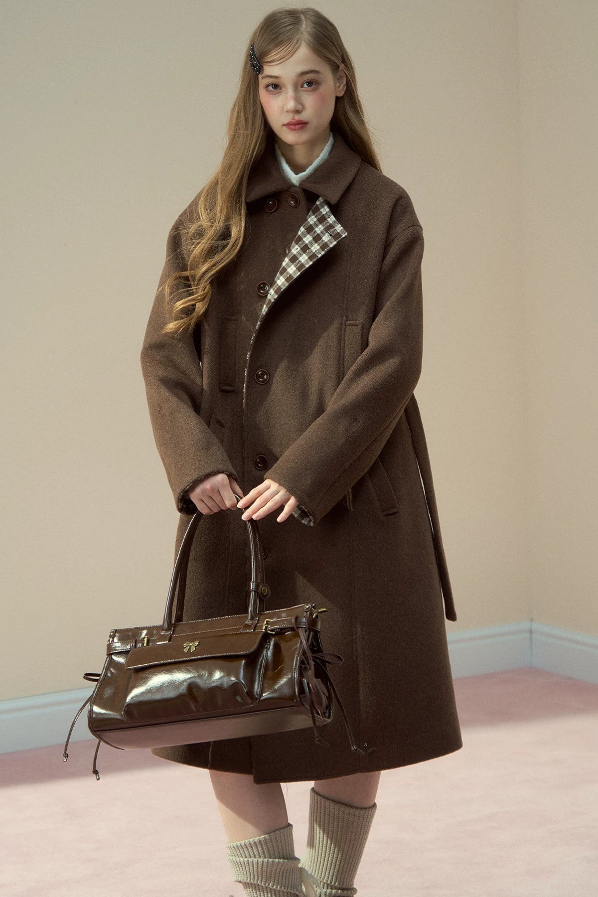 Brown Waxed Leather Shoulder Crossbody Tote Bag