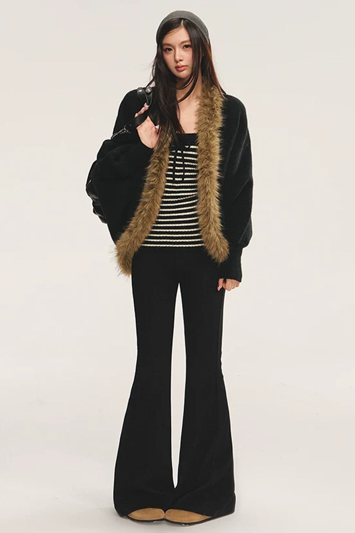 High-Waisted Slim-Fit Flared Pants