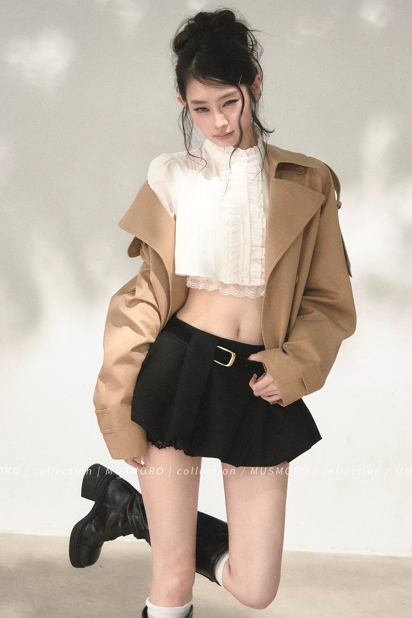 Accordion Pleated Court Blouse