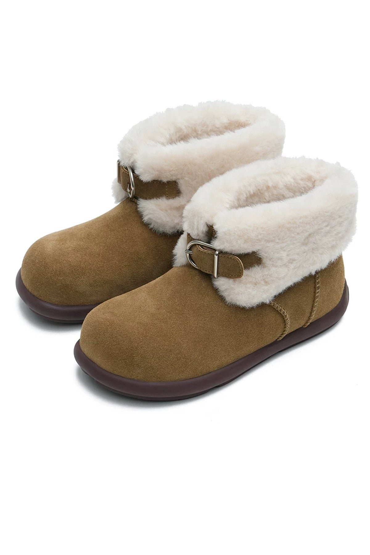 Fleece-Lined Flat Snow Boots
