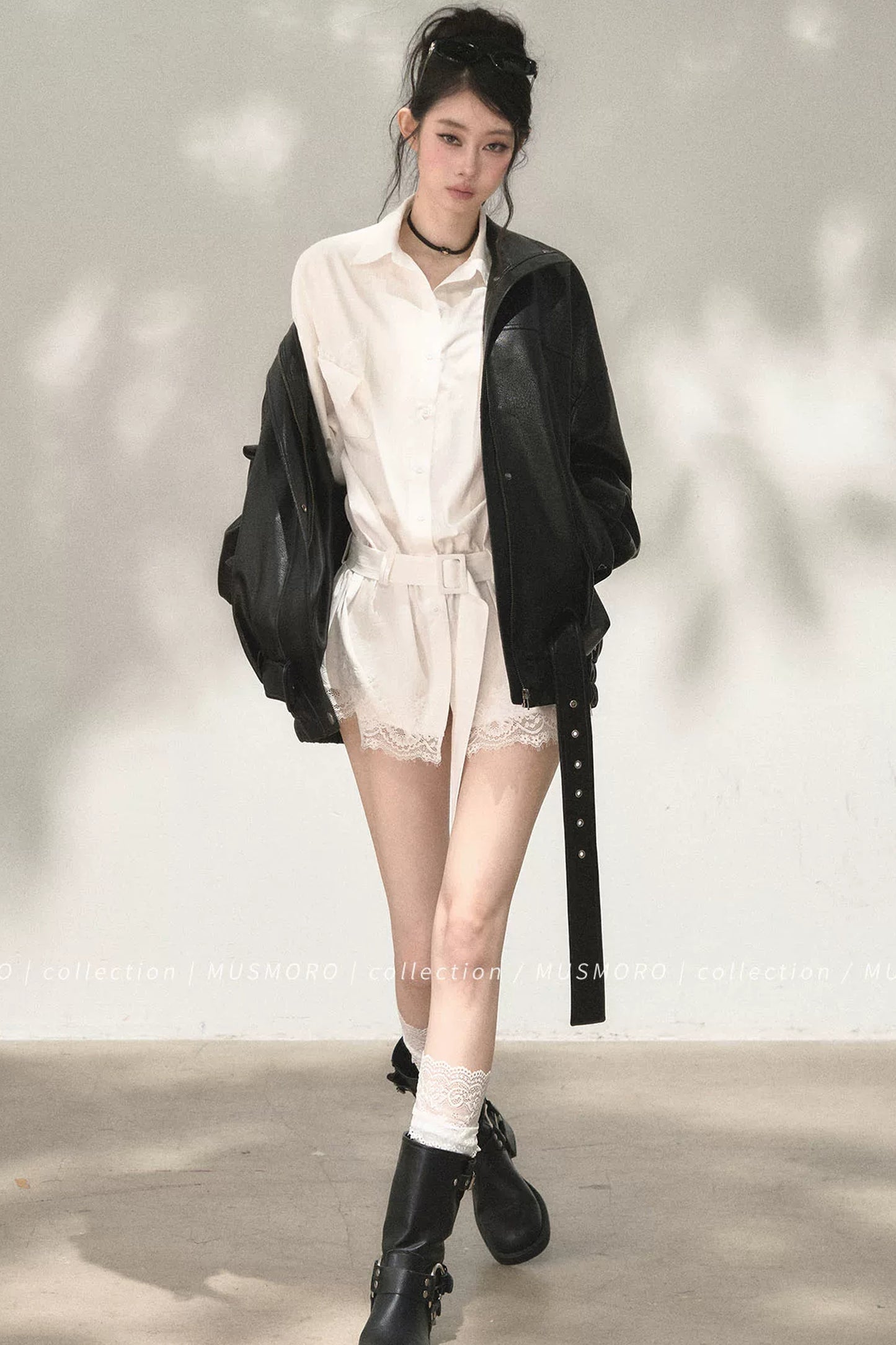Eyelash Lace Shirt Dress