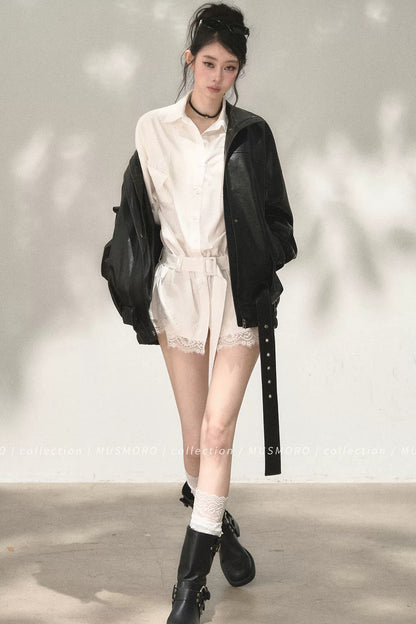 Eyelash Lace Shirt Dress