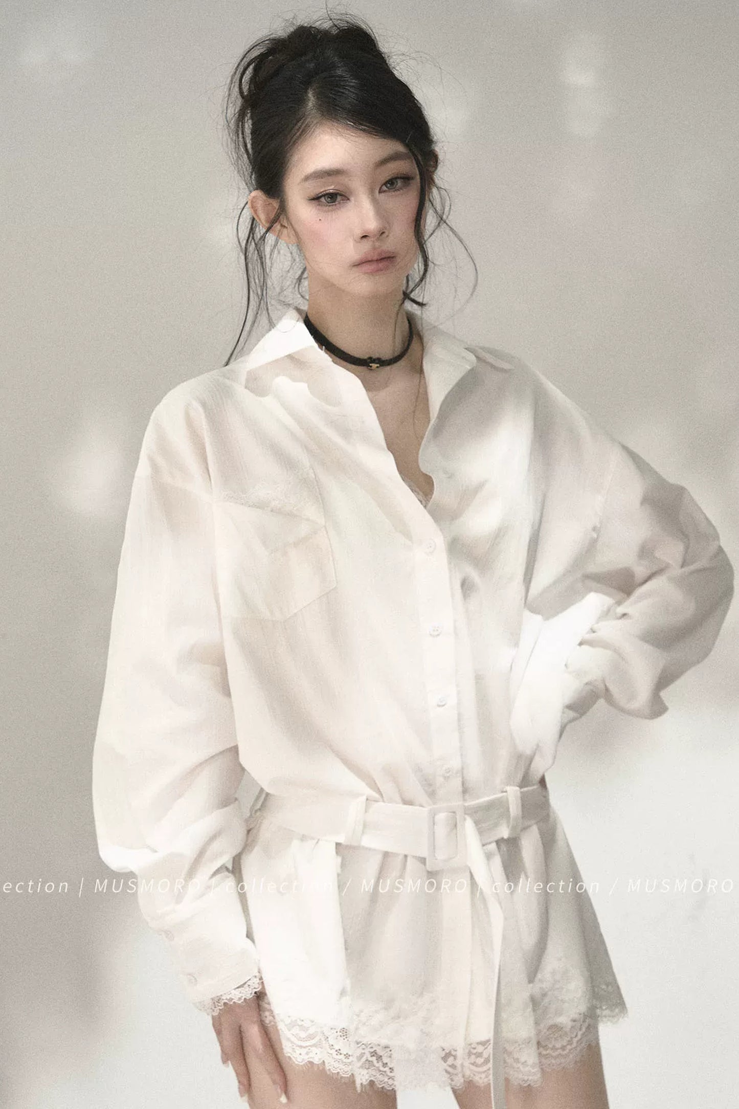 Eyelash Lace Shirt Dress