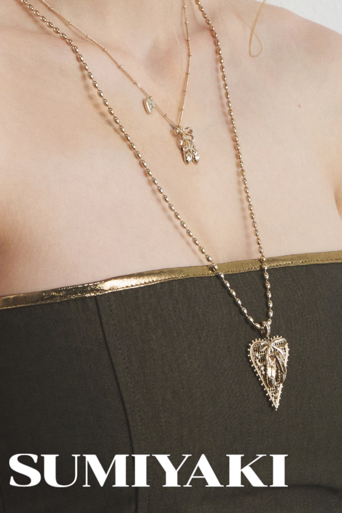 Lace Bowknot Heart Necklace