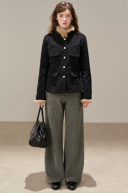 High-Waisted Wide-Leg Knit Pants