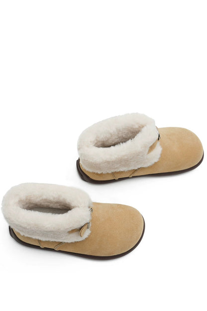 Fleece-Lined Flat Snow Boots