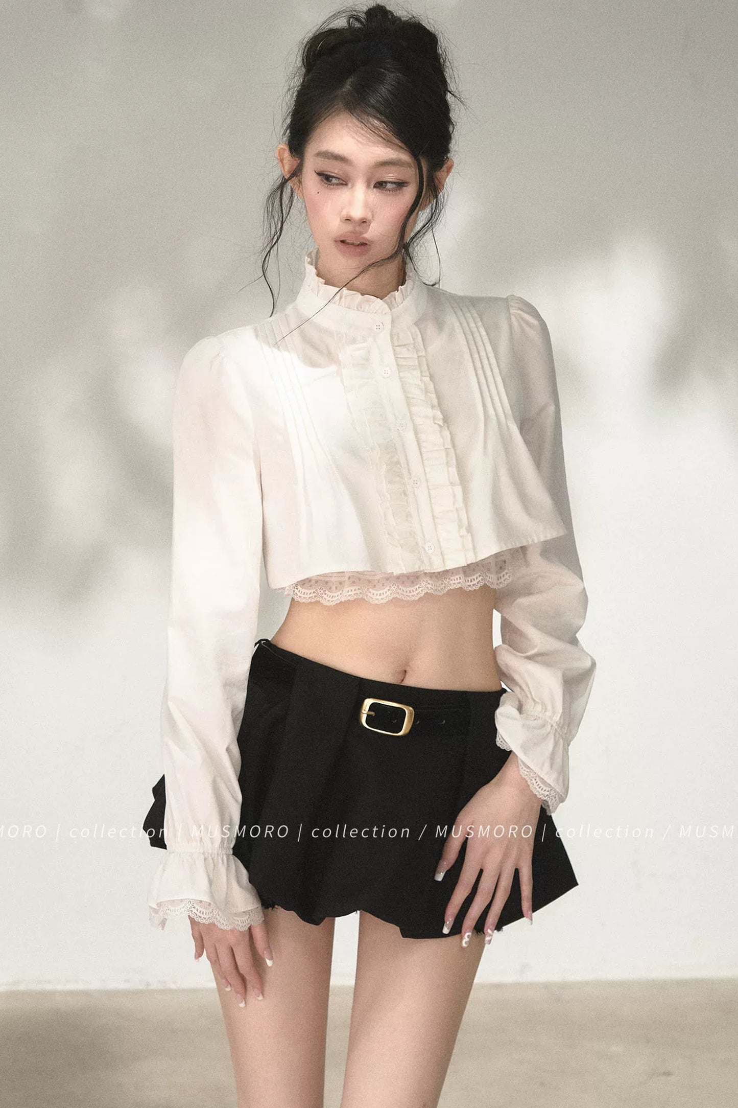 Accordion Pleated Court Blouse