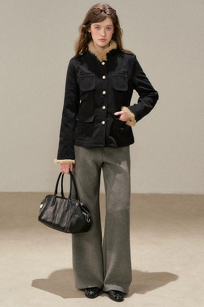 High-Waisted Wide-Leg Knit Pants