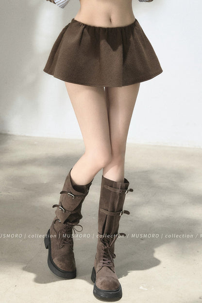 Elastic Waist A-Line Skirt