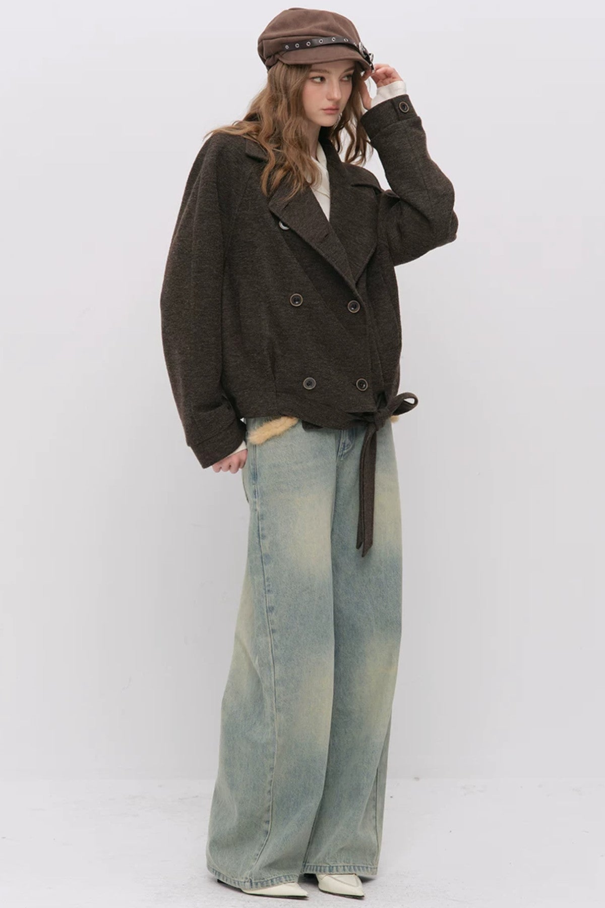 Carved Leather Newsboy Beret