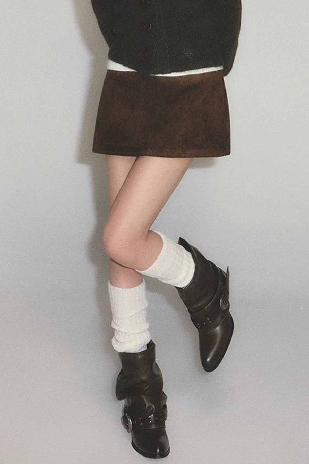 Retro Suede A-Line Skirt