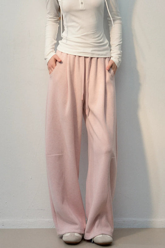 High-Waisted Elastic Wide-Leg Pants